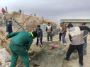 پی ریزی و ساختن پله های محوطه شهید گمنام
